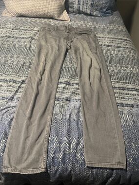 PAIGE Straight-Leg Jeans in Light Gray Wash